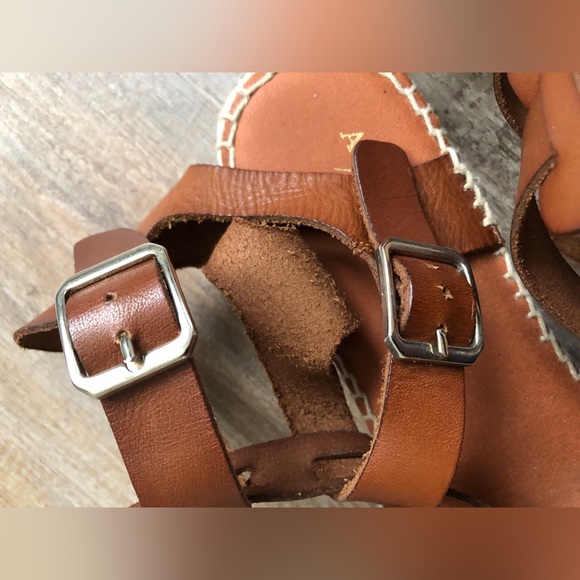 Anthropologie Leather Brown Sandals | Clio Gladiator Espadrilles | 38 EU 7.5 US - Picture 7 of 16